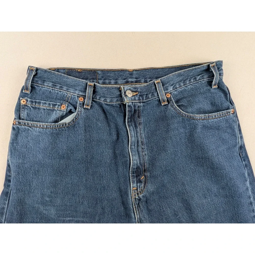 Levi's 505 Mens Reg Fit Y2K Straight Leg Jeans Blue Medium Wash W36 L30 USA Made